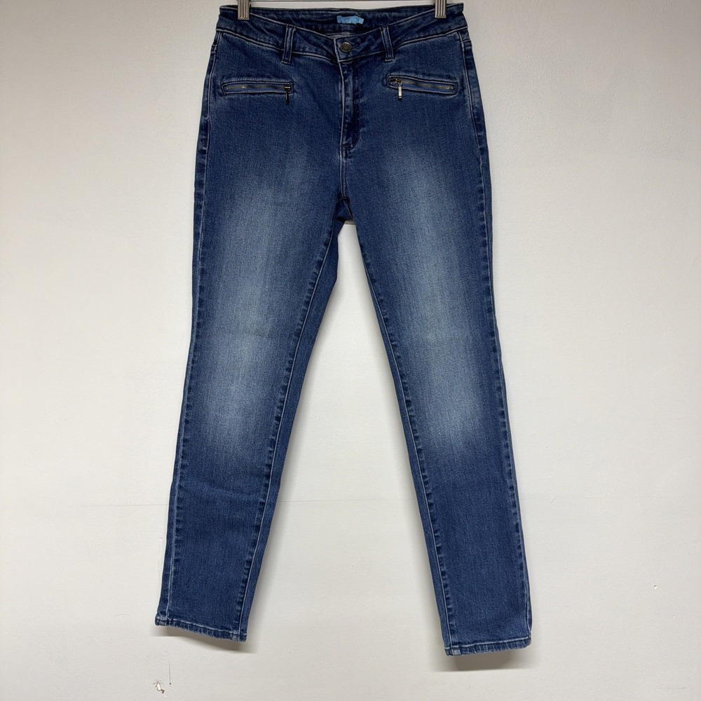 J.McLaughlin Skinny Jeans Women's  Size 4 Blue Denim Zip Pocket Stretch Mid Rise